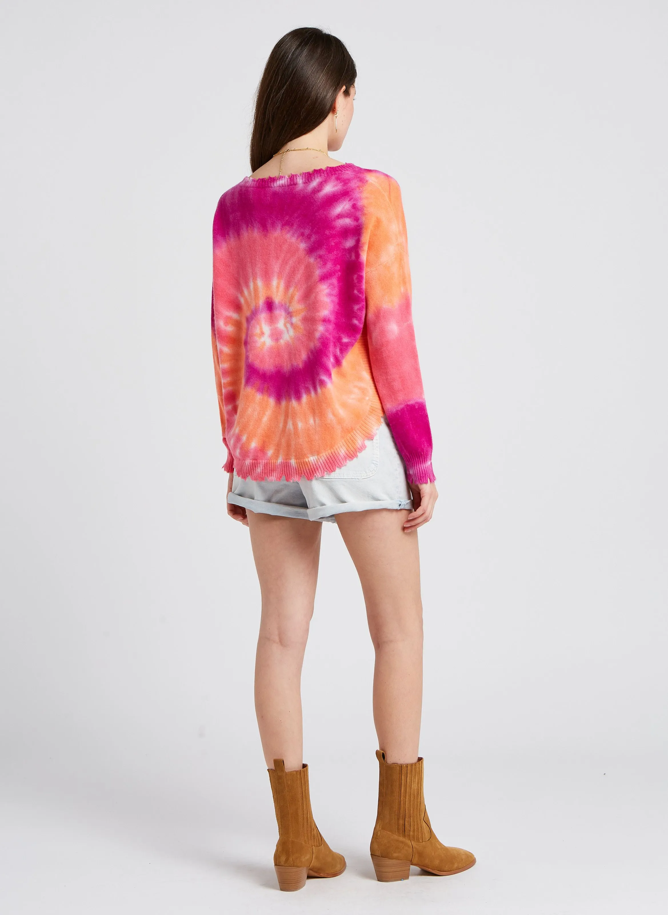  KUJTEN   MELA SUNNY - Maglione tie and dye in cashmere | Rosa