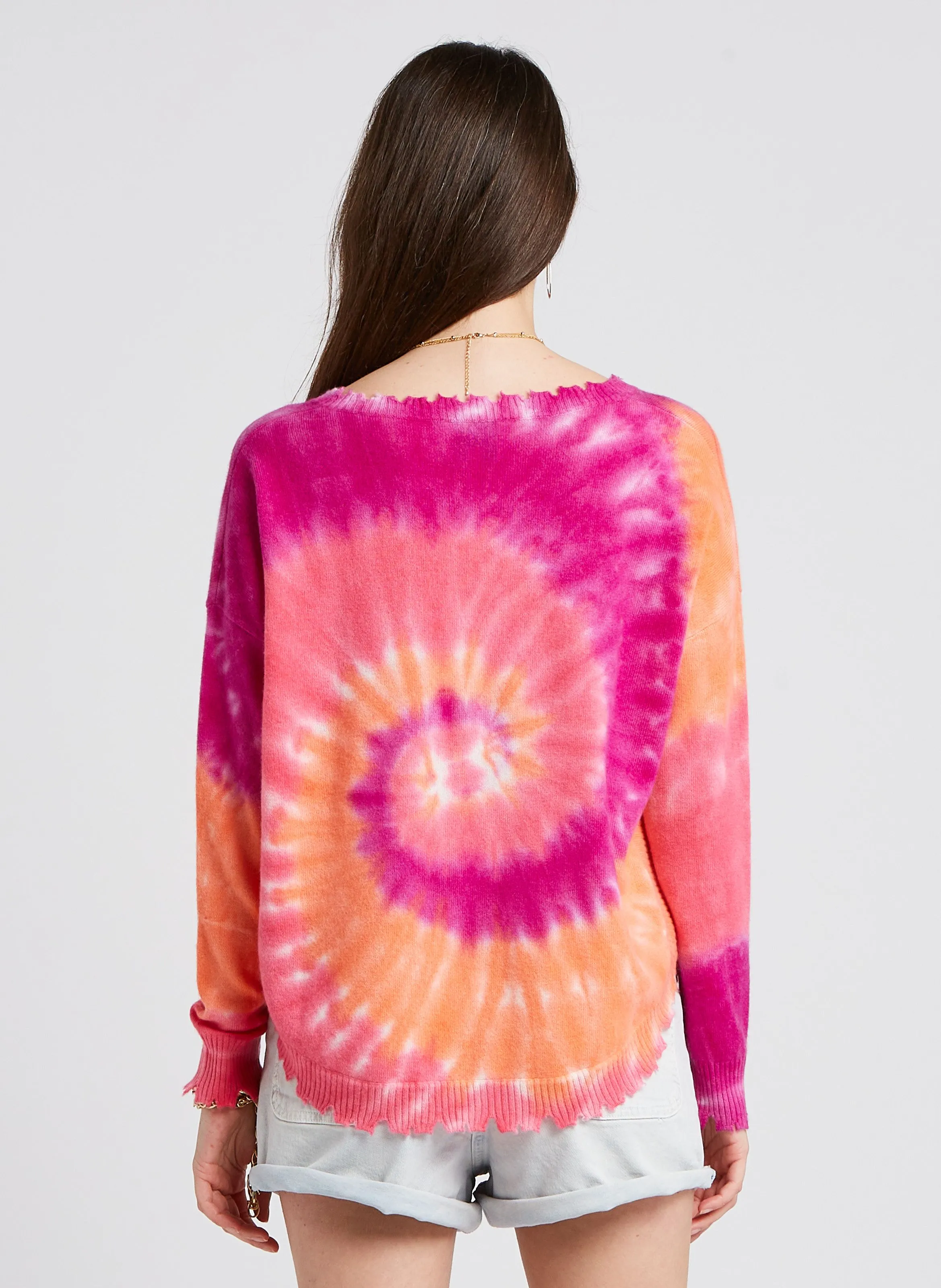  KUJTEN   MELA SUNNY - Maglione tie and dye in cashmere | Rosa