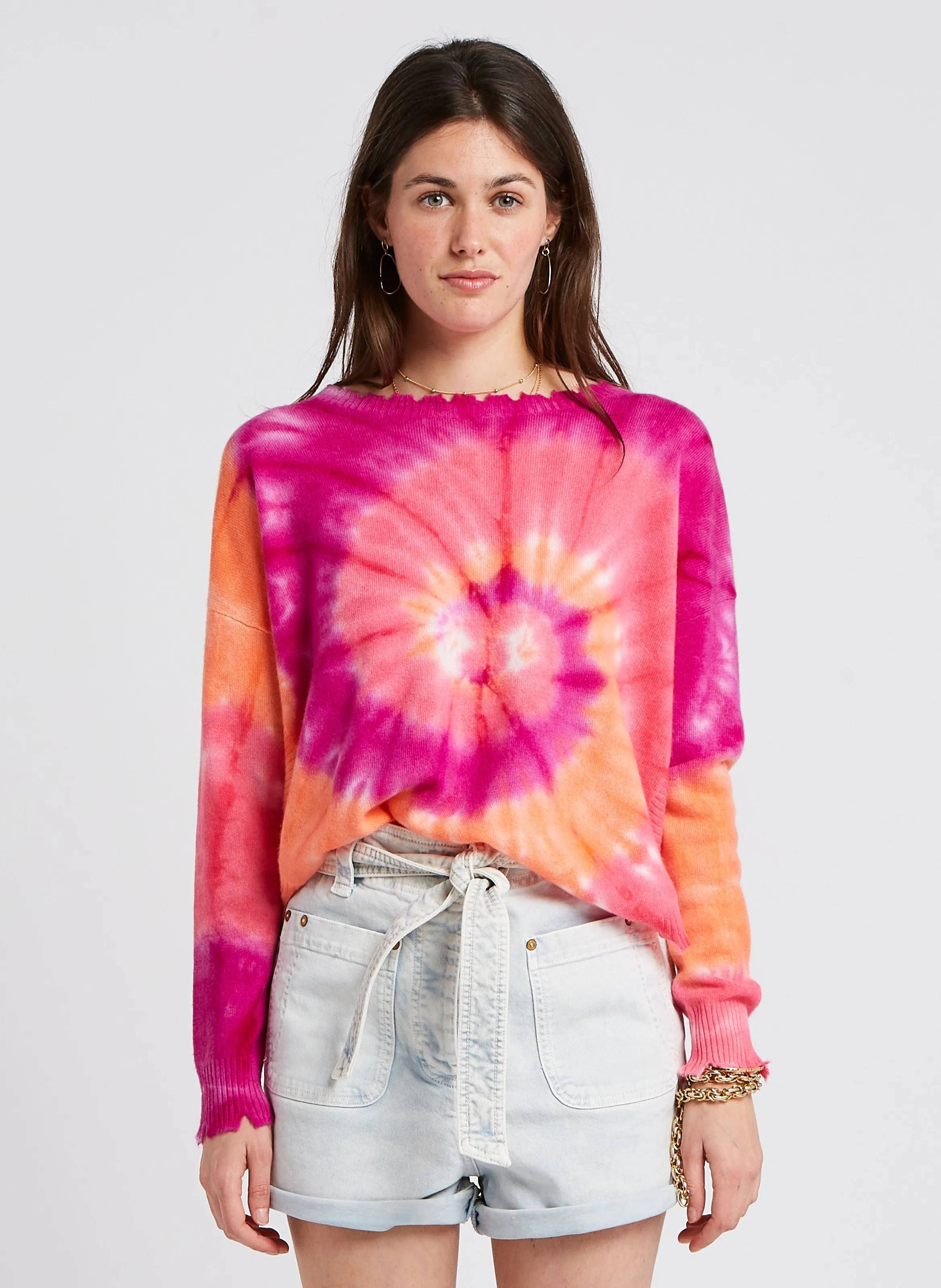  KUJTEN   MELA SUNNY - Maglione tie and dye in cashmere | Rosa