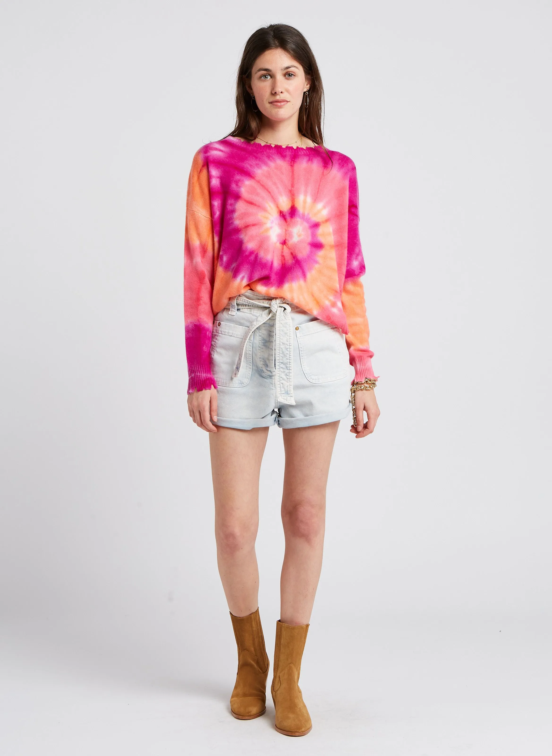  KUJTEN   MELA SUNNY - Maglione tie and dye in cashmere | Rosa