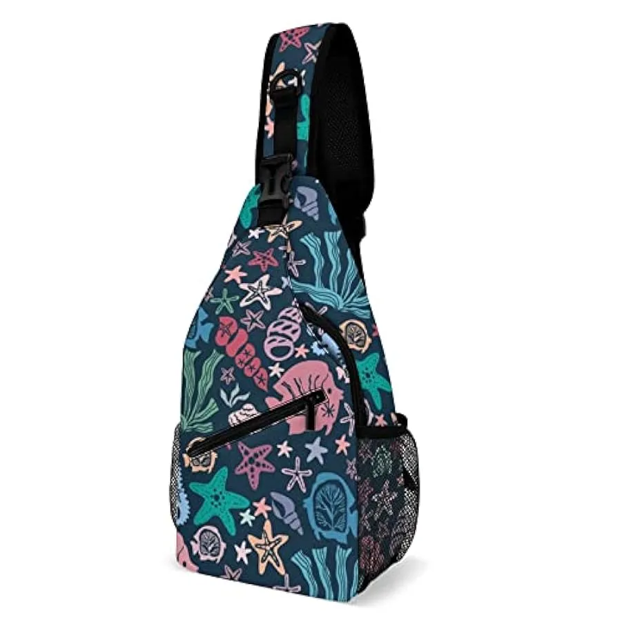 KWQDOZF Stile 4 Angry Shark Sling Zaino Borsa a tracolla Borsa a tracolla a tracolla Palestra Ciclismo Viaggio Escursionismo Zai