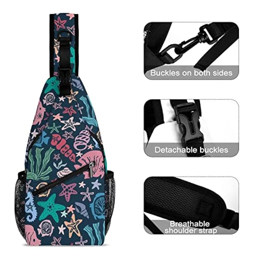KWQDOZF Stile 4 Angry Shark Sling Zaino Borsa a tracolla Borsa a tracolla a tracolla Palestra Ciclismo Viaggio Escursionismo Zai