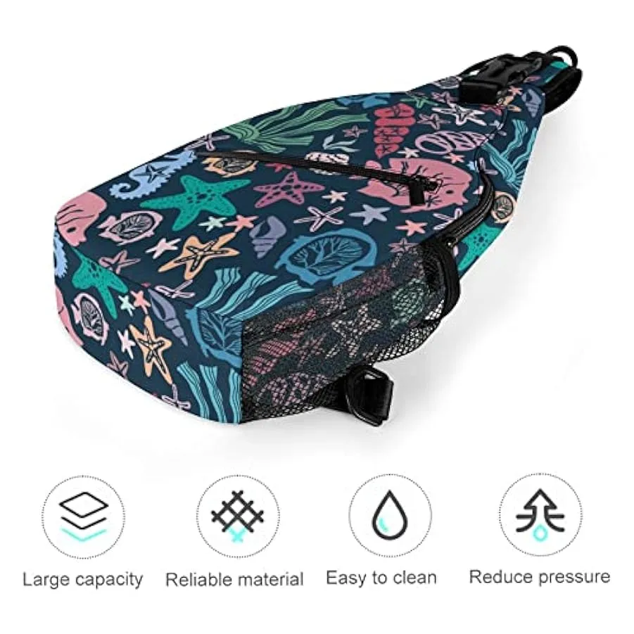 KWQDOZF Stile 4 Angry Shark Sling Zaino Borsa a tracolla Borsa a tracolla a tracolla Palestra Ciclismo Viaggio Escursionismo Zai