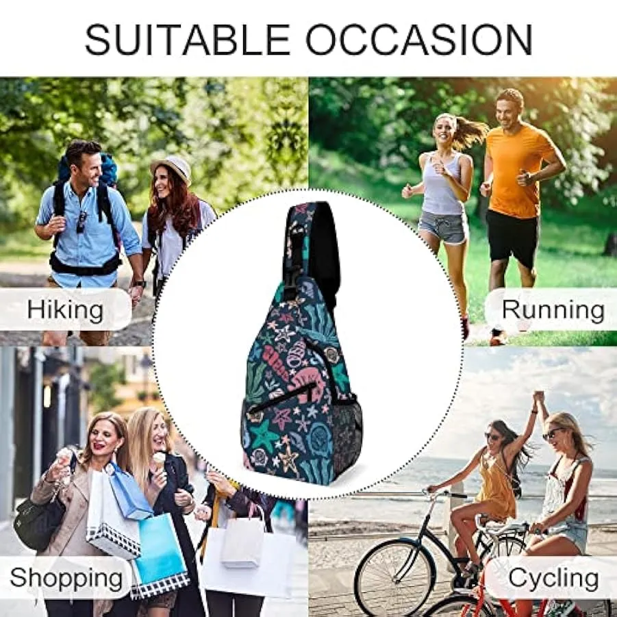 KWQDOZF Stile 4 Angry Shark Sling Zaino Borsa a tracolla Borsa a tracolla a tracolla Palestra Ciclismo Viaggio Escursionismo Zai