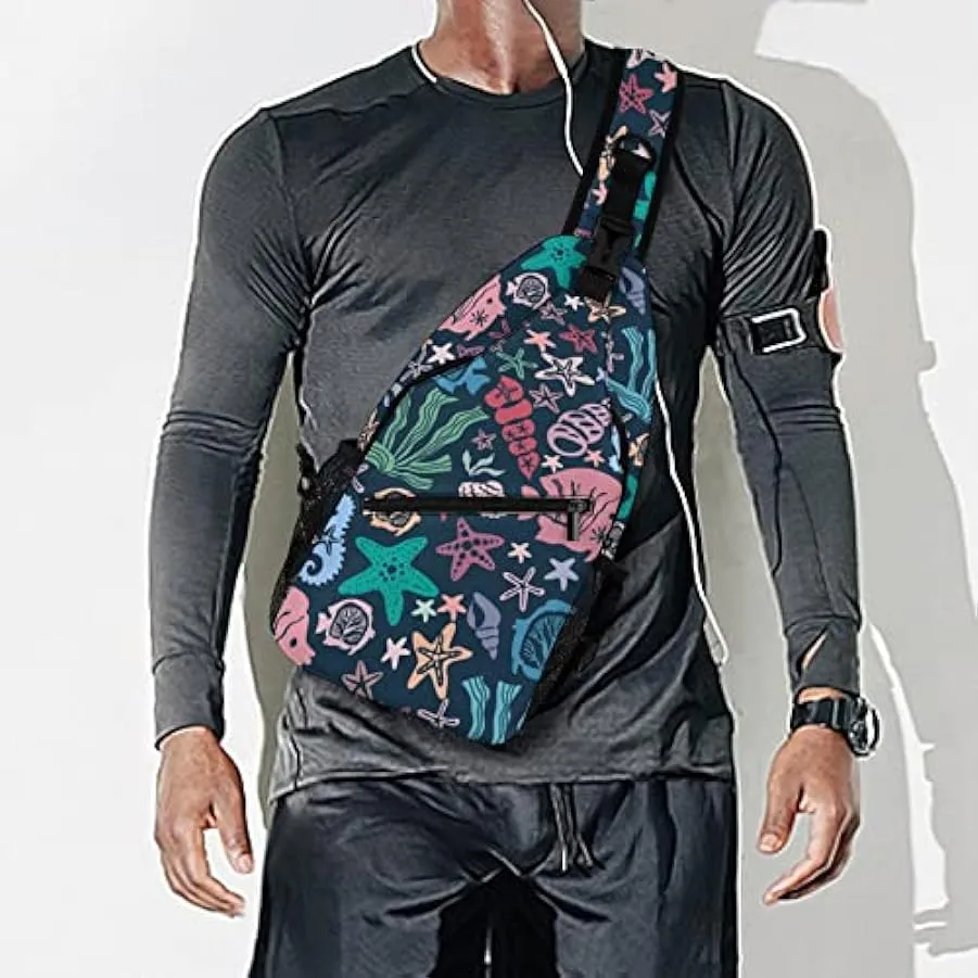 KWQDOZF Stile 4 Angry Shark Sling Zaino Borsa a tracolla Borsa a tracolla a tracolla Palestra Ciclismo Viaggio Escursionismo Zai