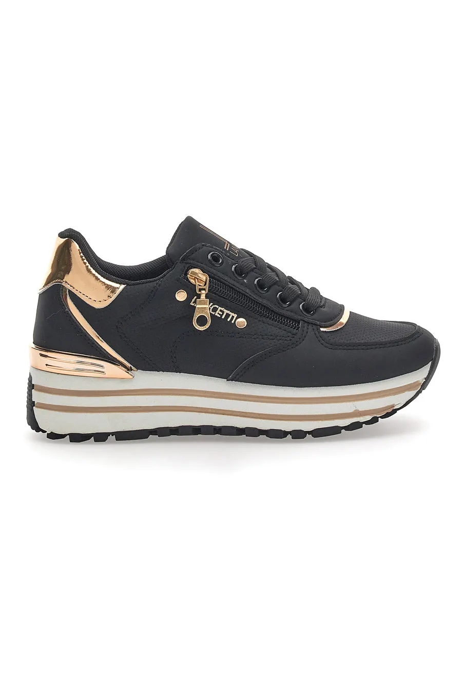   LANCETTI Sneakers Lancetti 51 Nere e Rose Gold