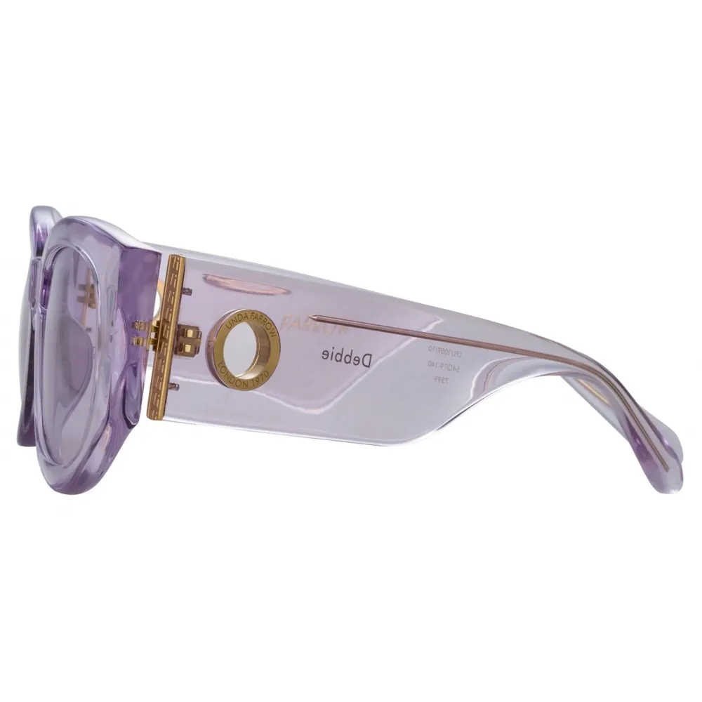 Linda Farrow - Occhiali da Sole Debbie D-Frame in Lilla - LFL1059C10SUN - Linda Farrow Eyewear