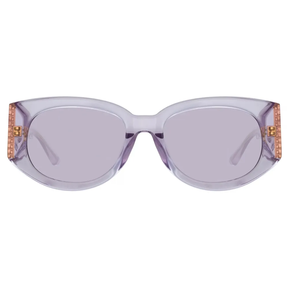 Linda Farrow - Occhiali da Sole Debbie D-Frame in Lilla - LFL1059C10SUN - Linda Farrow Eyewear