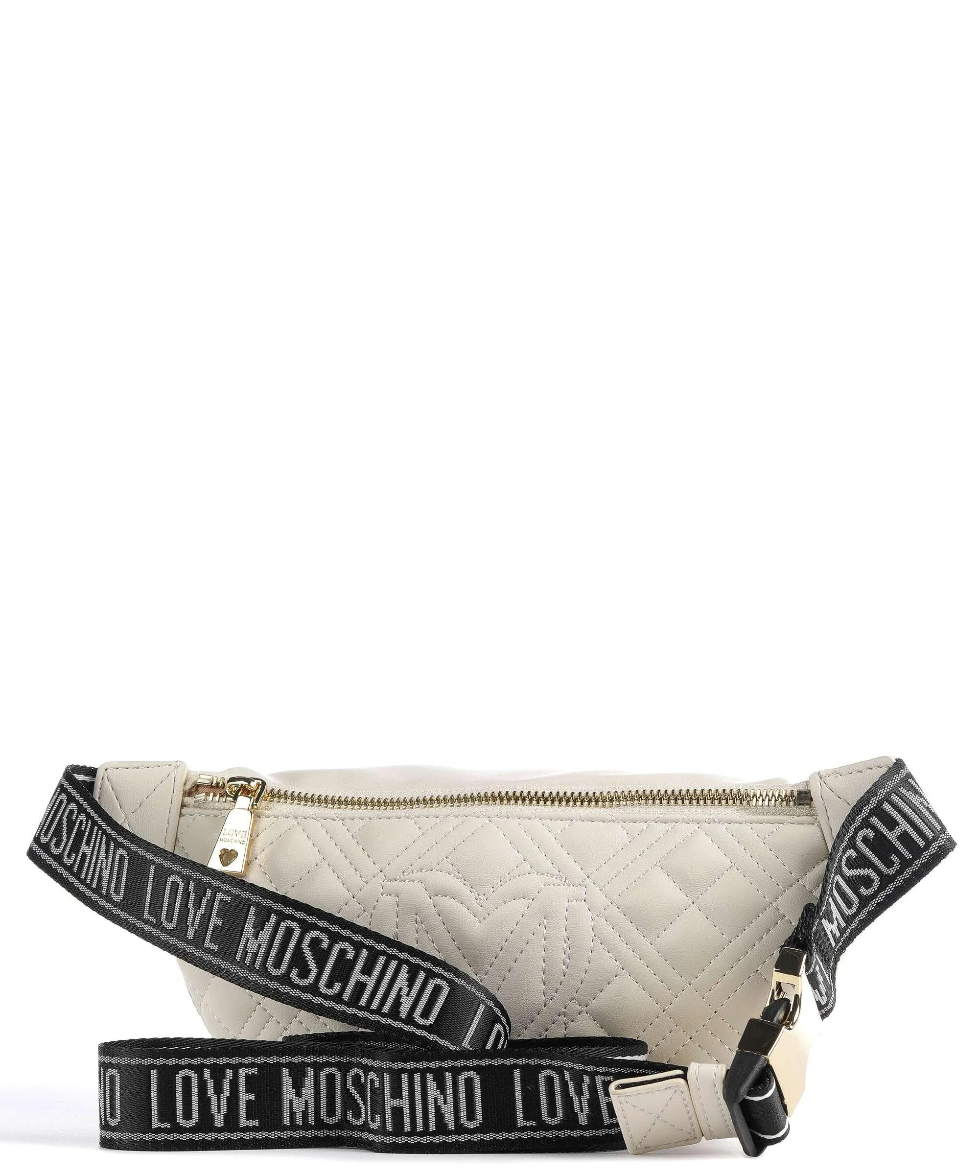  Love Moschino Quilted Marsupio pelle sintetica beige  