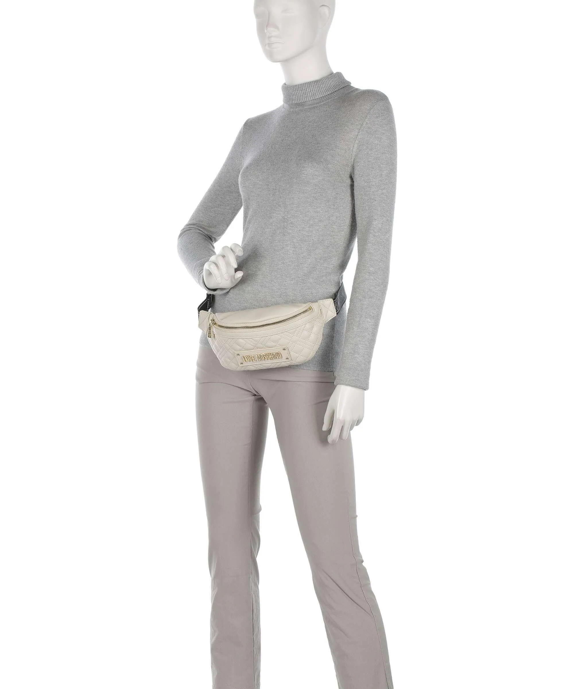  Love Moschino Quilted Marsupio pelle sintetica beige  