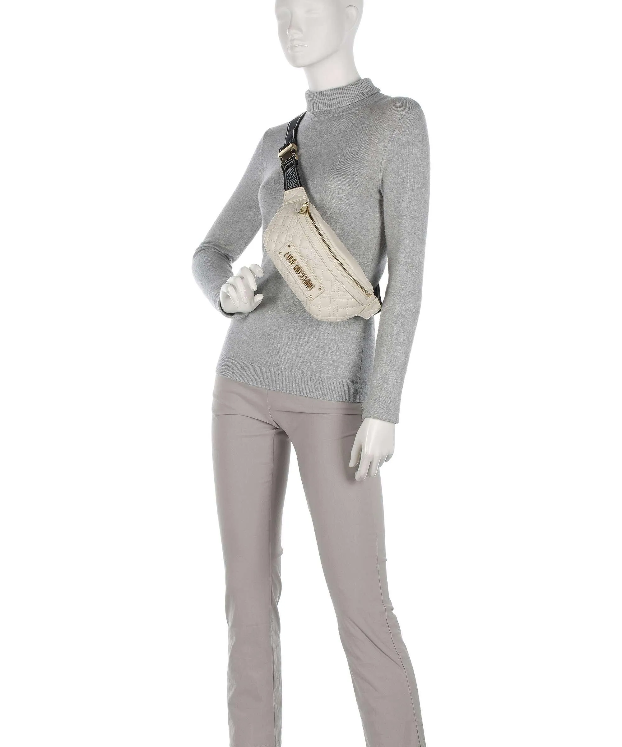  Love Moschino Quilted Marsupio pelle sintetica beige  