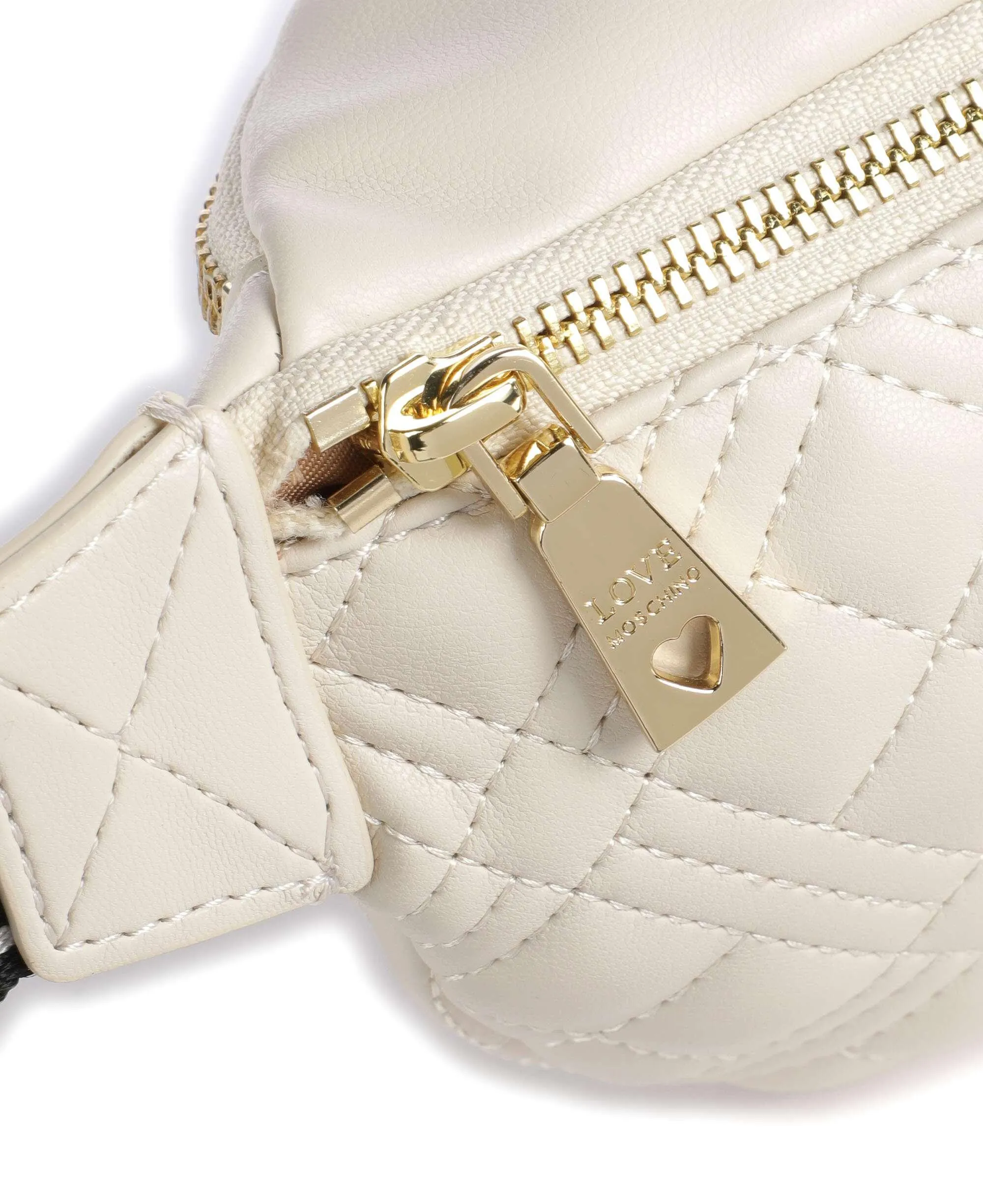 Love Moschino Quilted Marsupio pelle sintetica beige  