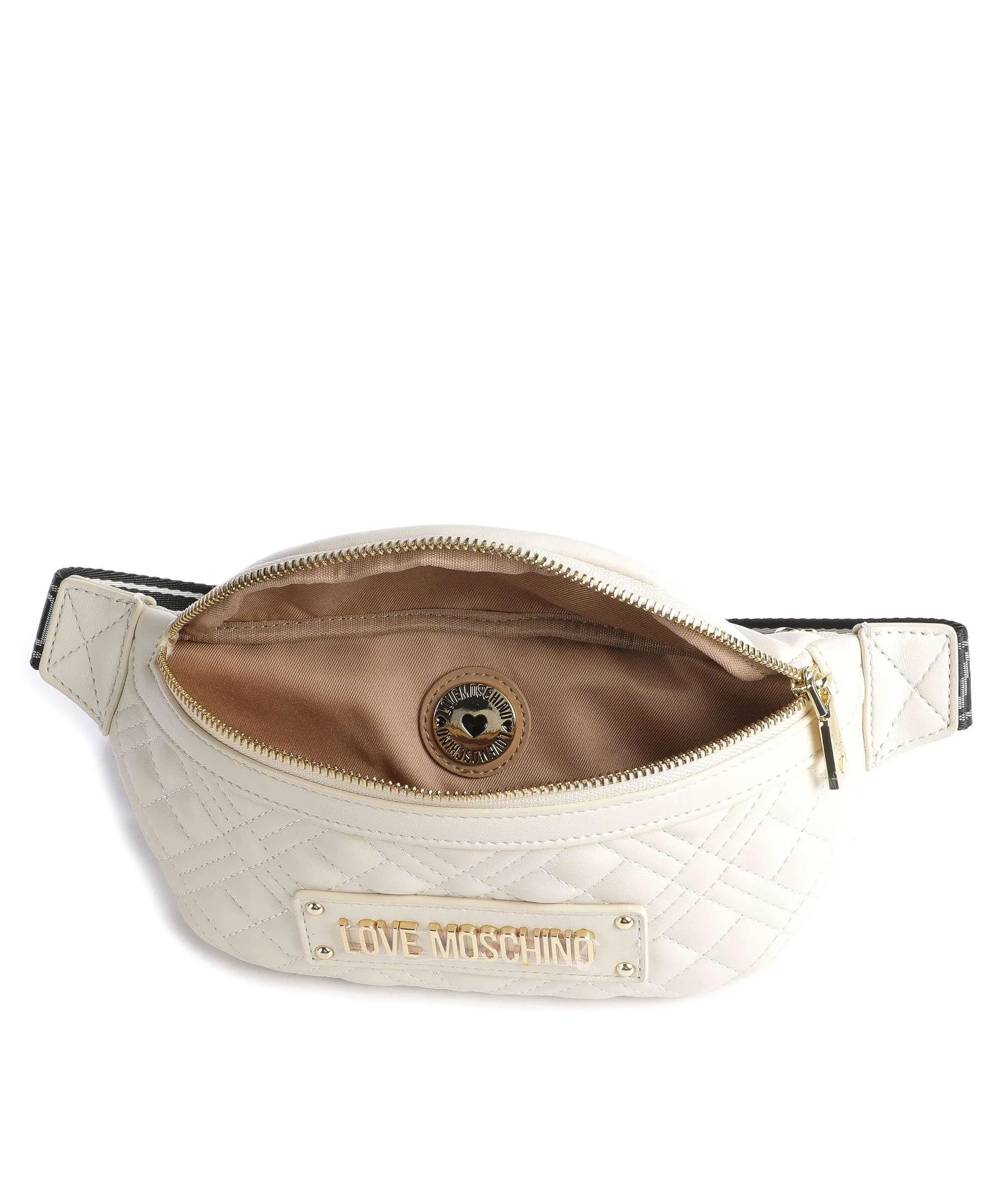  Love Moschino Quilted Marsupio pelle sintetica beige  