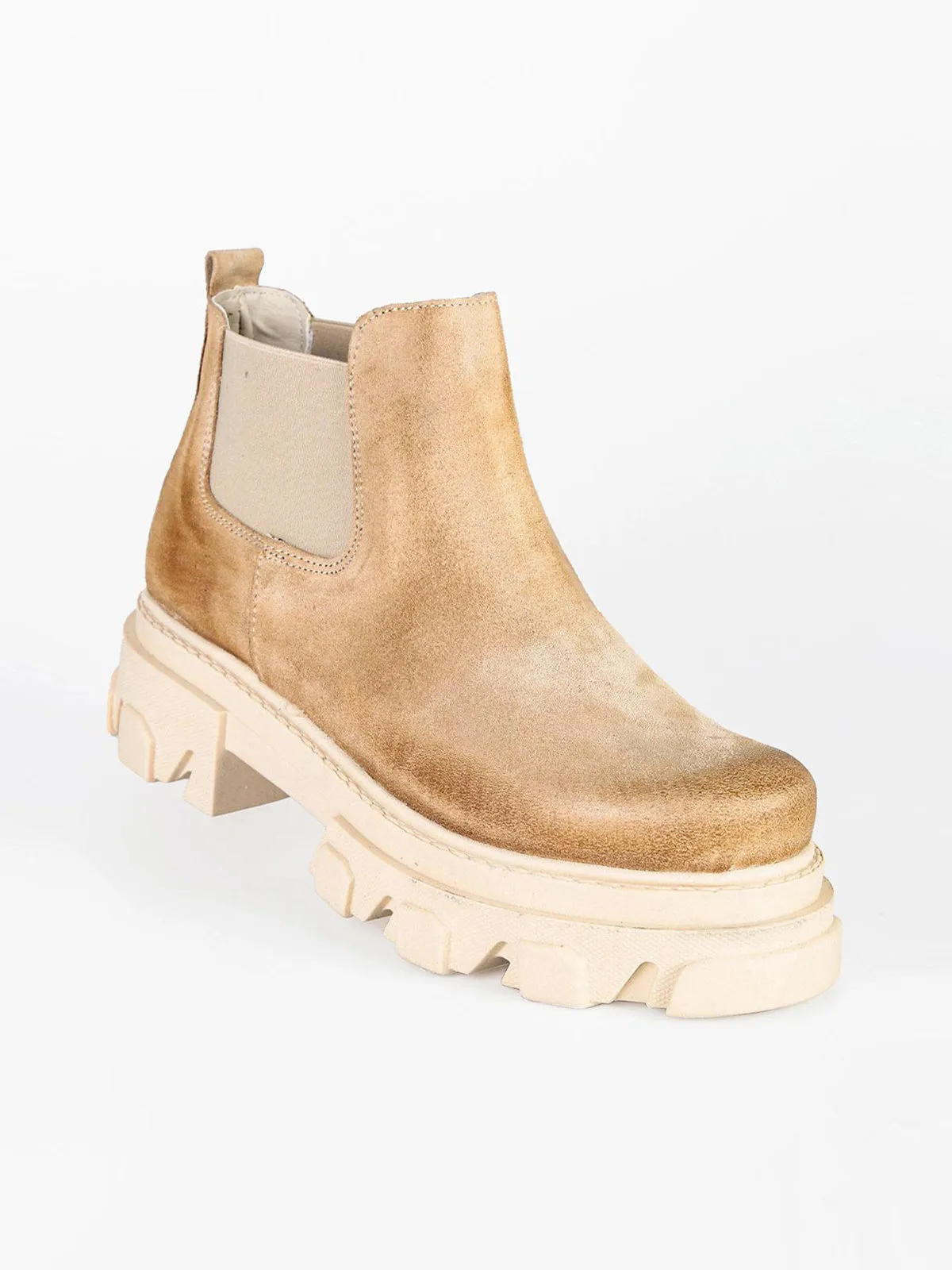Made In Italy Bottines chelsea en daim avec plateforme