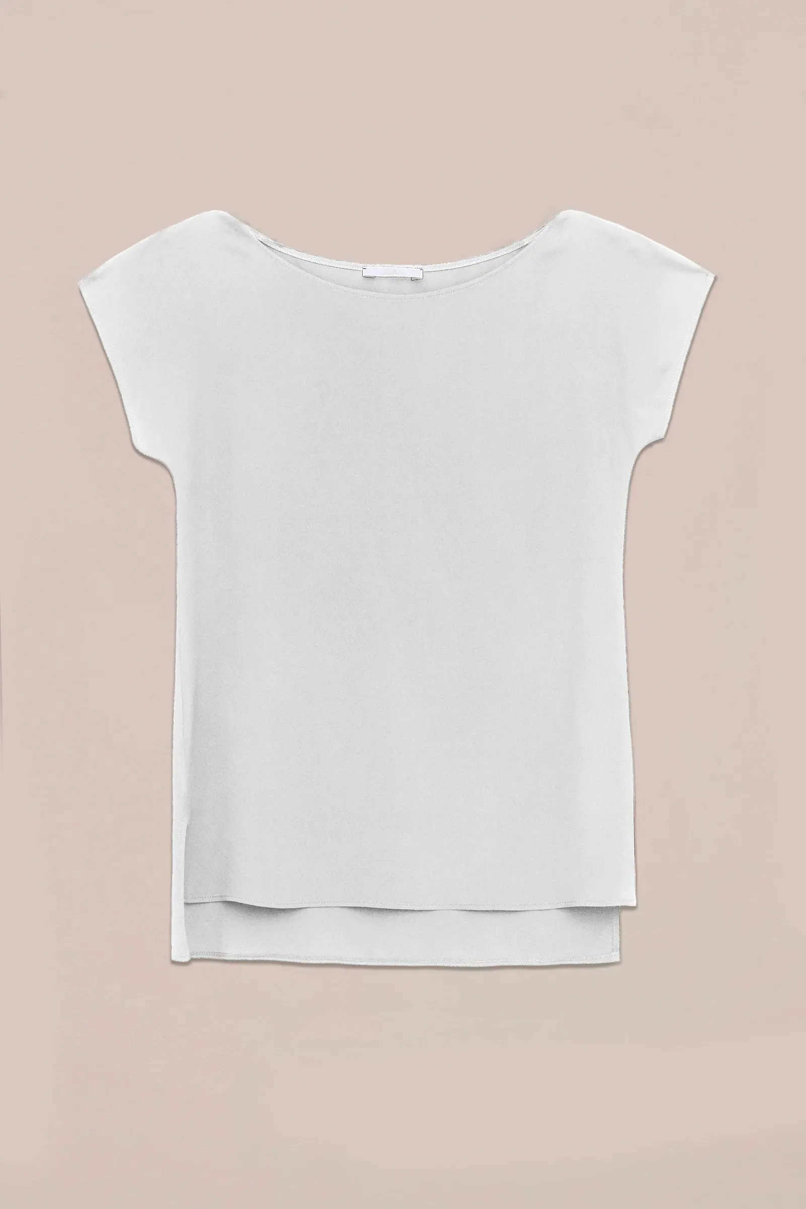 MAGLIA A MANICA CORTA IN CREPE DE CHINE