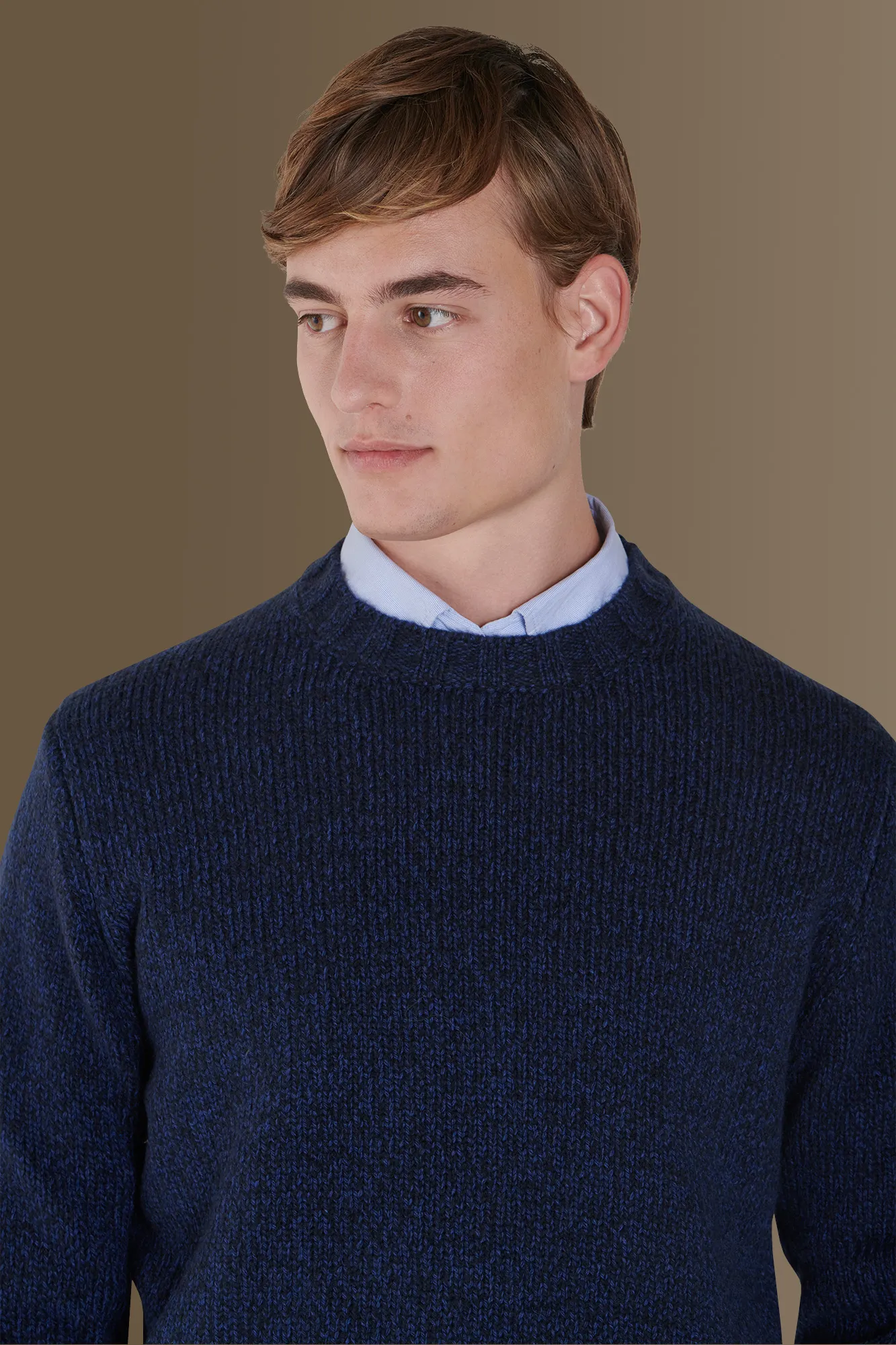Maglia girocollo con costa inglese