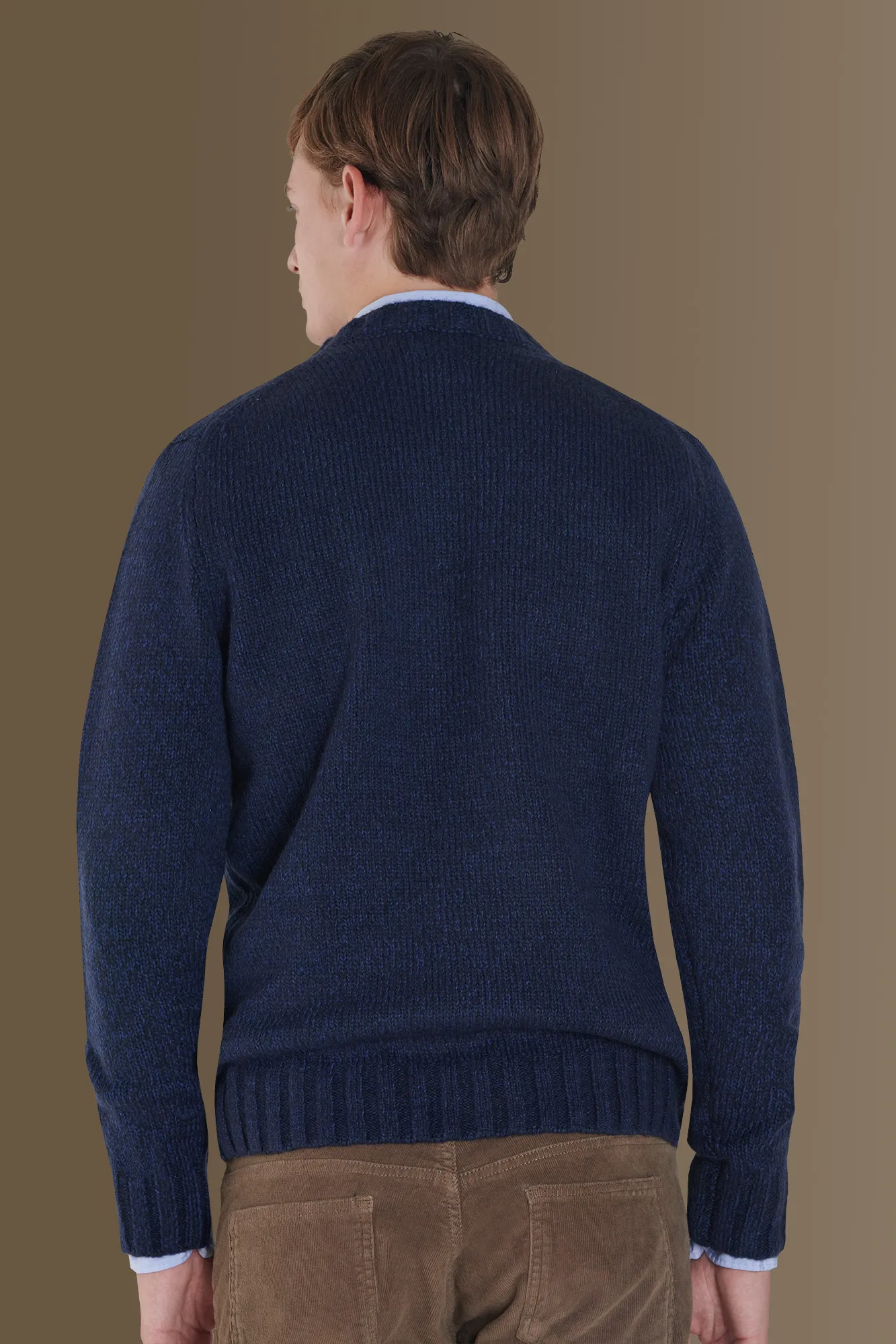 Maglia girocollo con costa inglese