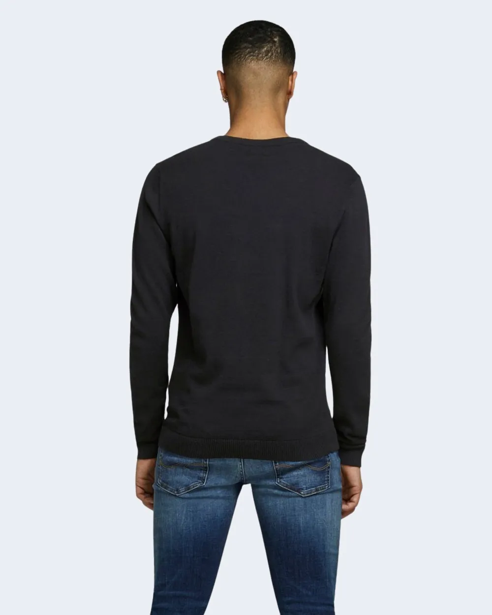 Maglia Jack Jones JJEBASIC KNIT V-NECK NOOS Nero