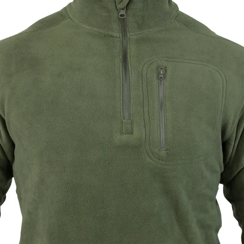 Maglia micropile sotto giacca verde