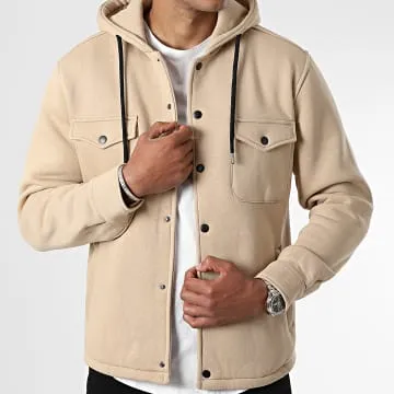 Maglietta con cappuccio a tinta unita 2492 Beige