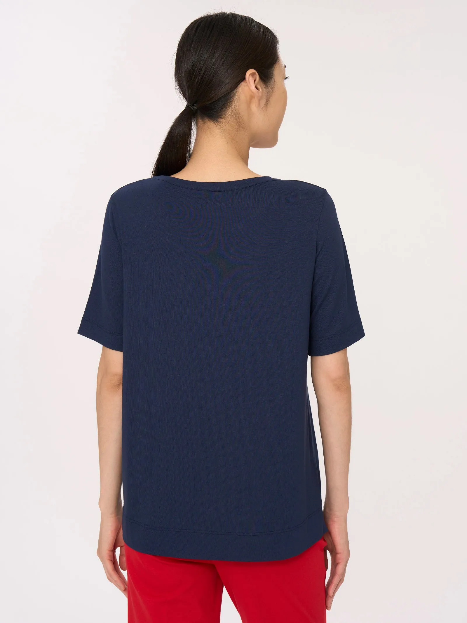 Maglietta floreale in Viscosa Summer  - Bleu