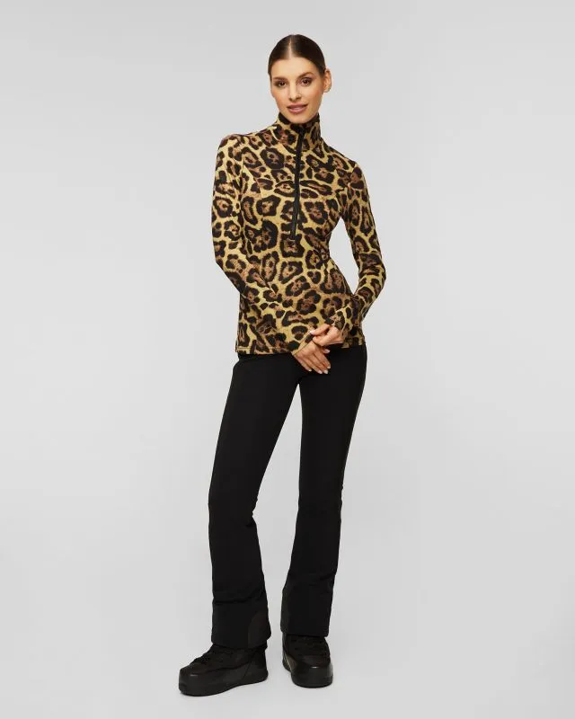 Maglione a collo alto leopardato da sci Goldbergh Leona