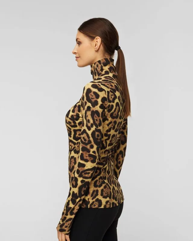Maglione a collo alto leopardato da sci Goldbergh Leona