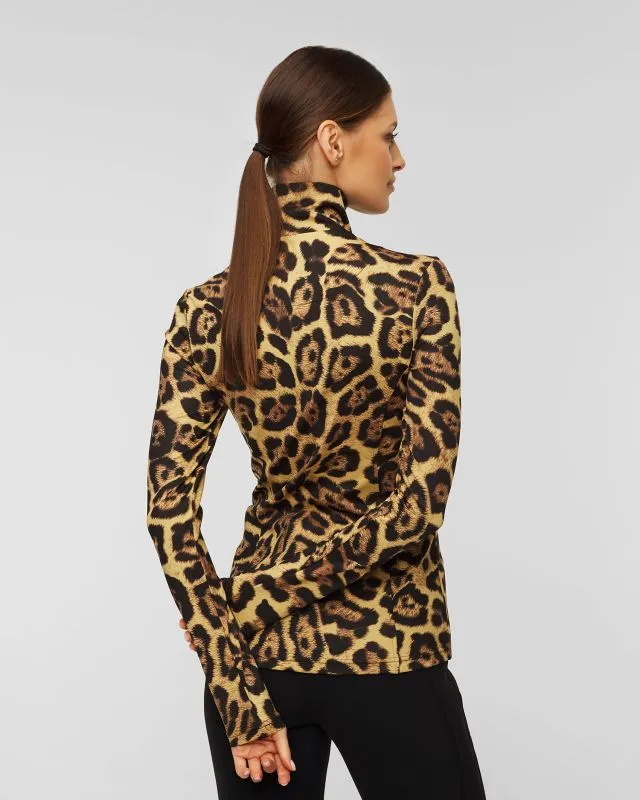 Maglione a collo alto leopardato da sci Goldbergh Leona