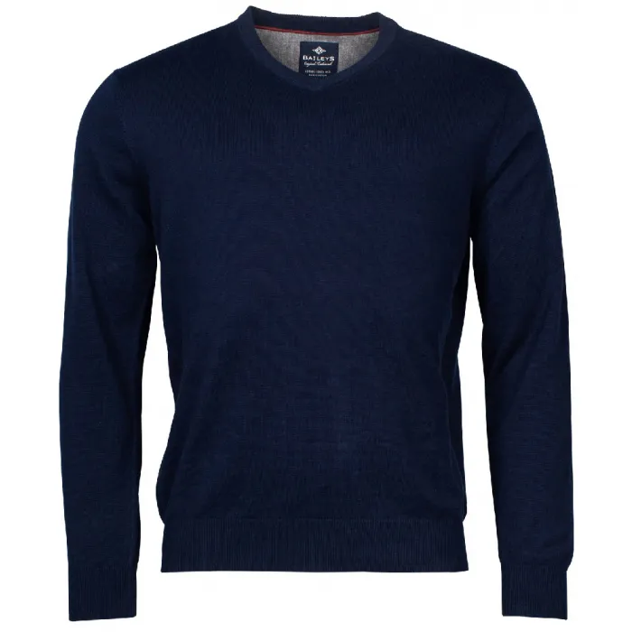 Maglione Baileys con scollo a V 100% cotone navy