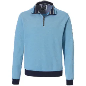 Maglione Baileys con struttura a pois con zip Azzurro