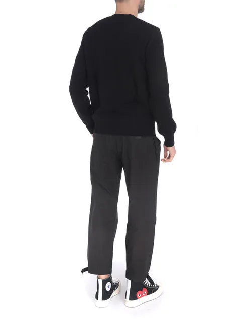 Maglione Comme Des Garçons PLAY nero con cuori sovrapposti
