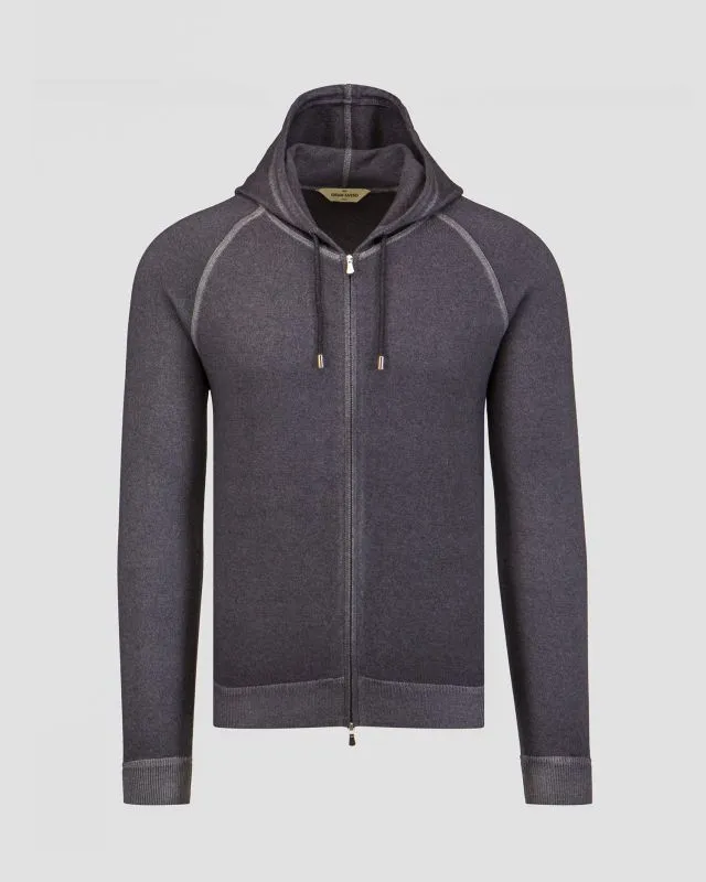 Maglione con chiusura grigio da uomo Gran Sasso Vintage