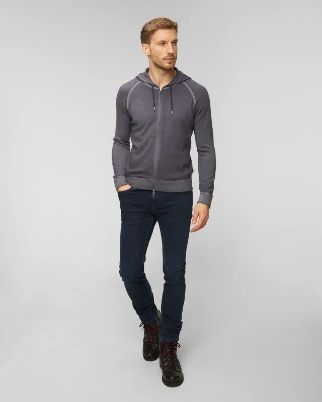 Maglione con chiusura grigio da uomo Gran Sasso Vintage