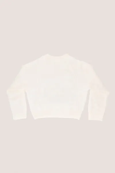 Maglione girocollo con logo EF a contrasto Burro/Nero