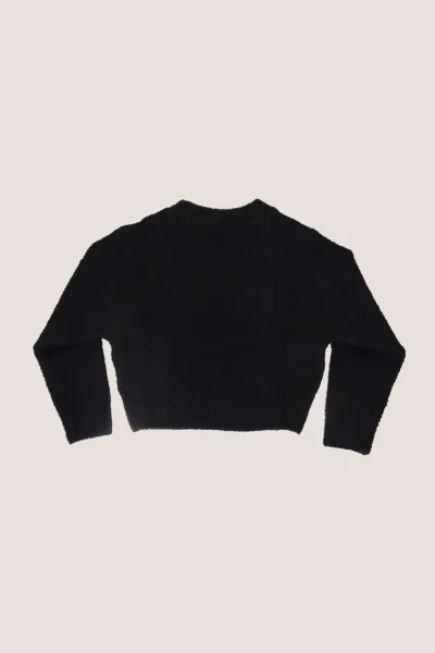 Maglione girocollo con logo EF a contrasto Nero/Lime