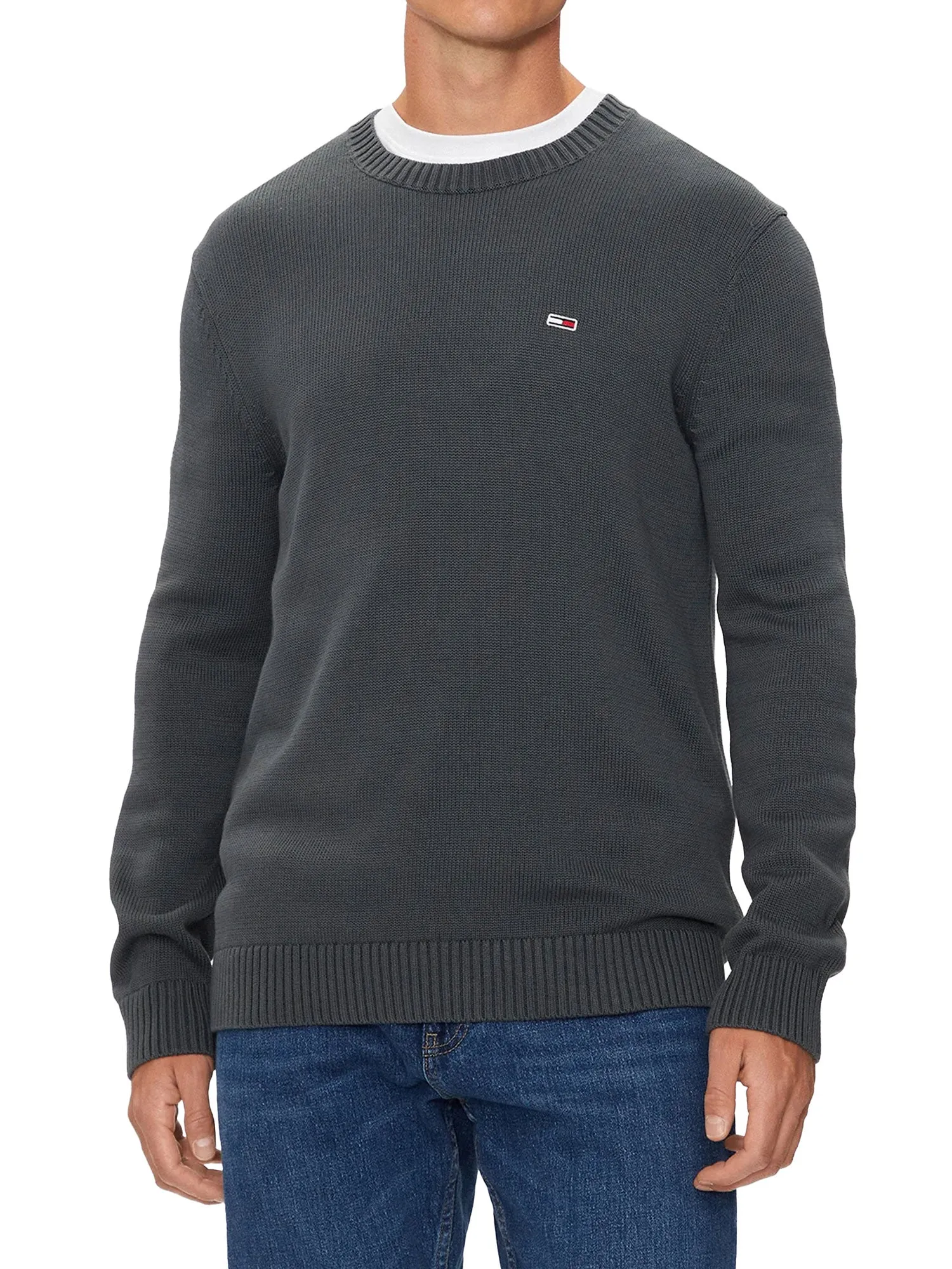 Maglione girocollo slim antracite