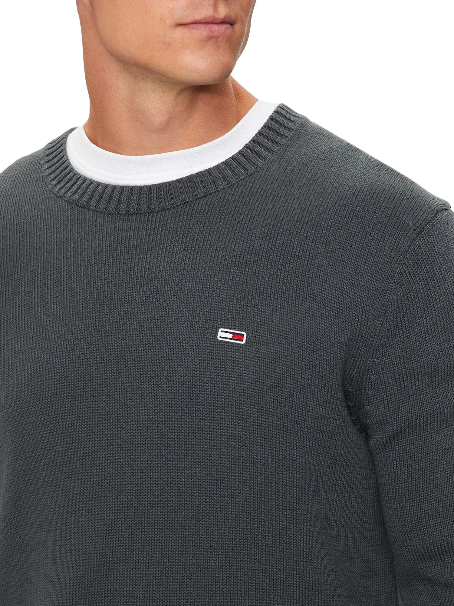 Maglione girocollo slim antracite