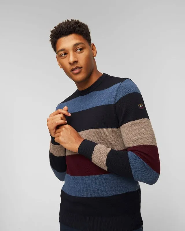 Maglione in lana da uomo Paul&Shark a righe
