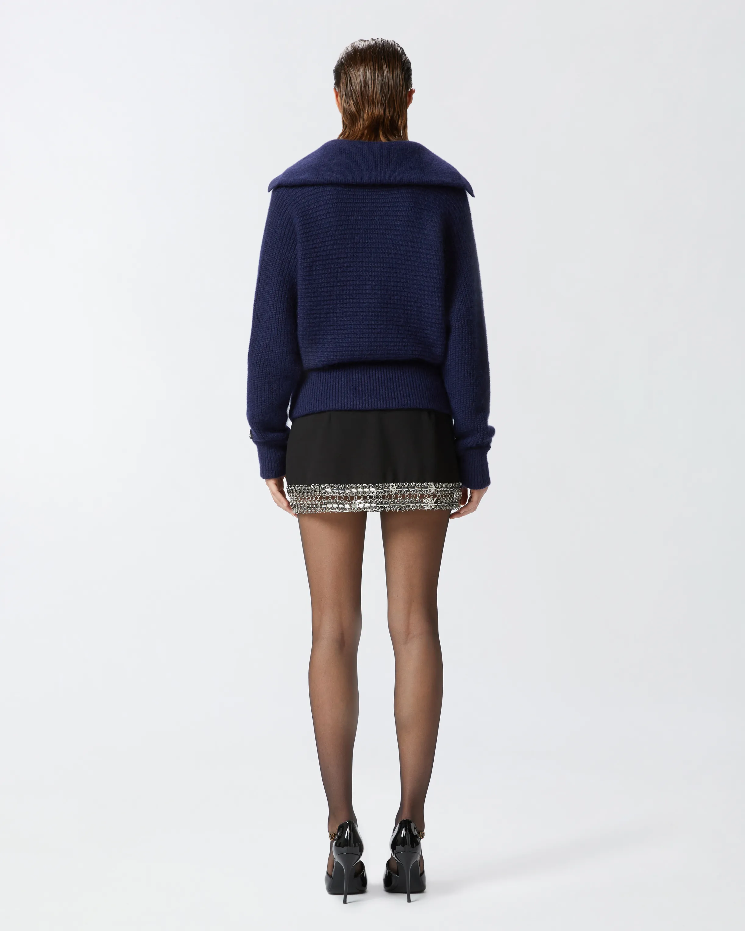  Maglione misto mohair con scollo a V    