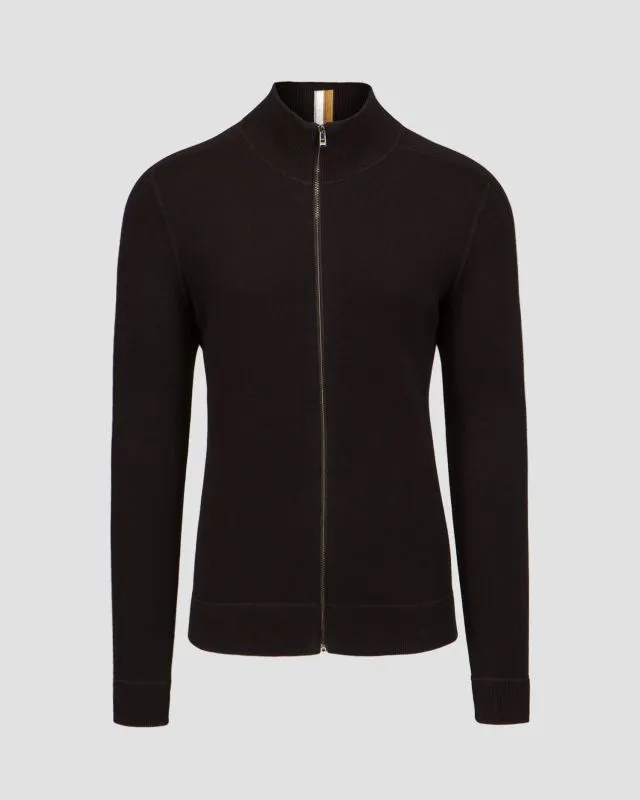 Maglione nero con lana da uomo Hugo Boss Mentolo
