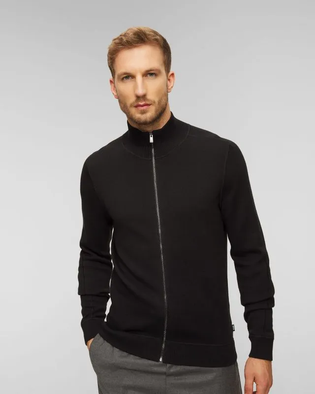 Maglione nero con lana da uomo Hugo Boss Mentolo