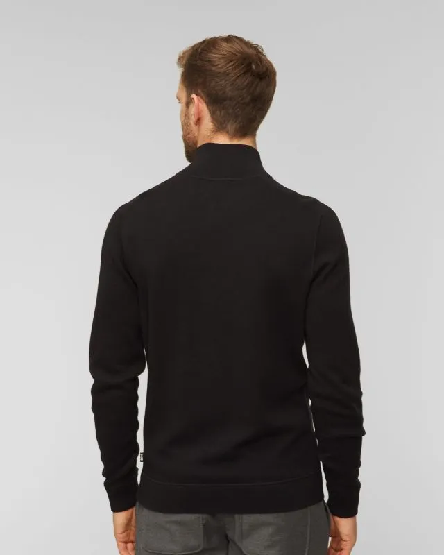 Maglione nero con lana da uomo Hugo Boss Mentolo
