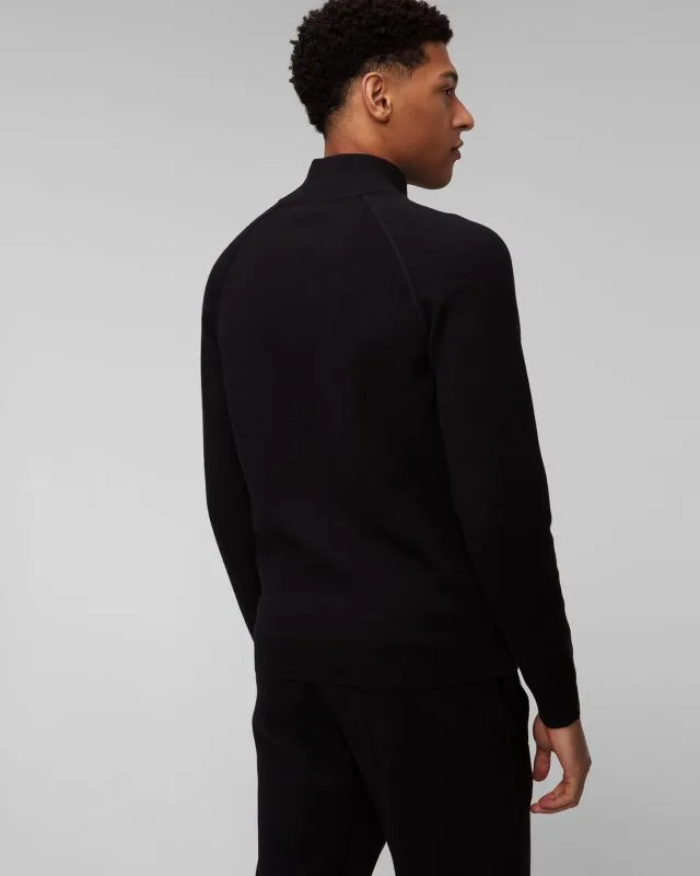 Maglione nero con lana da uomo Hugo Boss Perrone