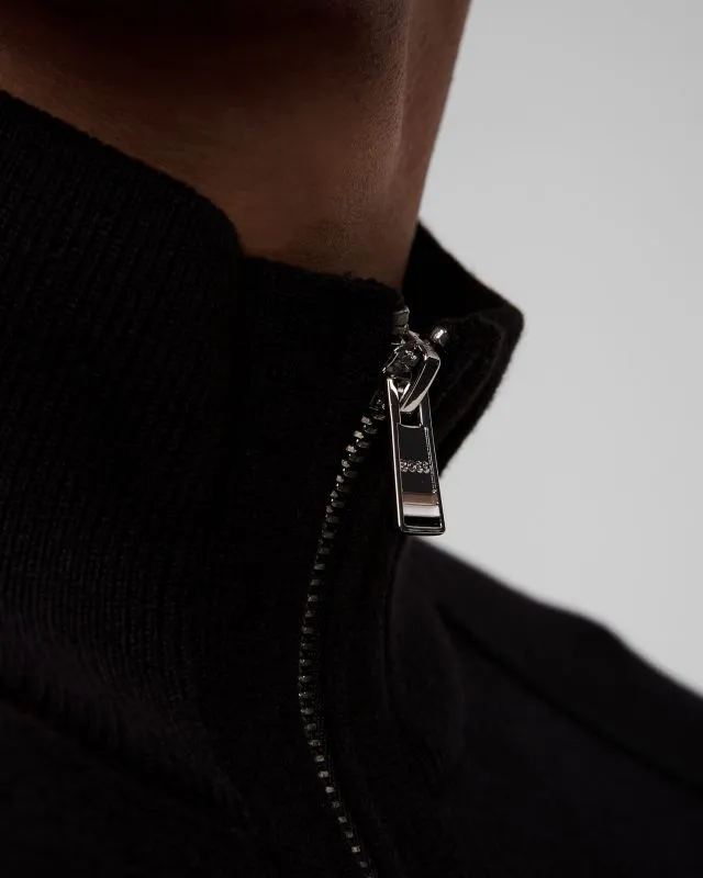 Maglione nero con lana da uomo Hugo Boss Perrone