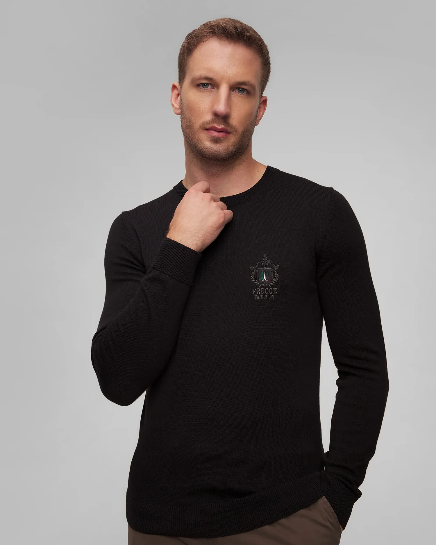 Maglione nero da uomo Aeronautica Militare 242MA1513L506-34300