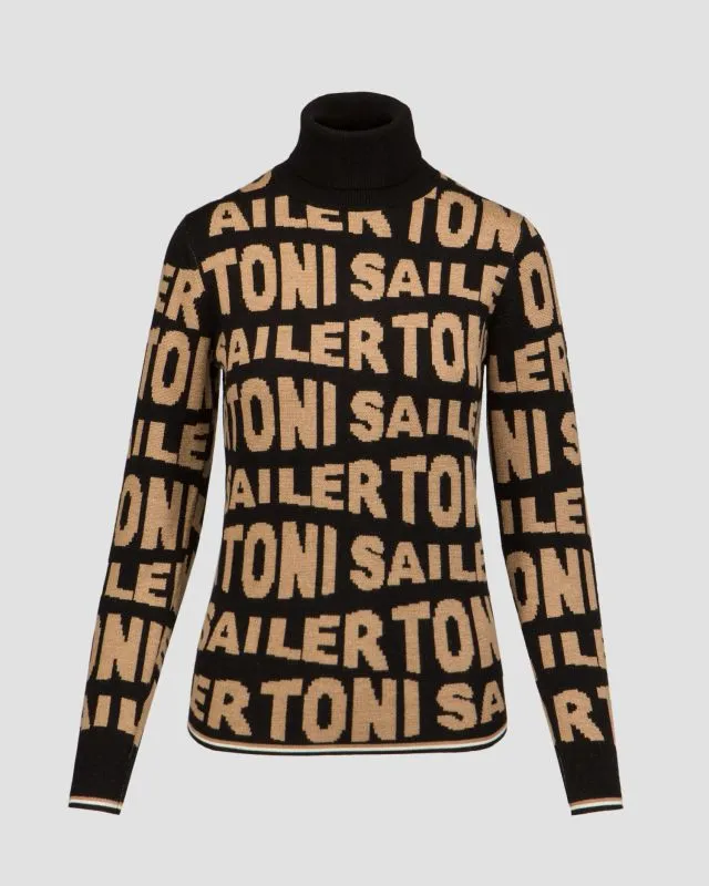 Maglione nero in lana da donna Toni Sailer Suse