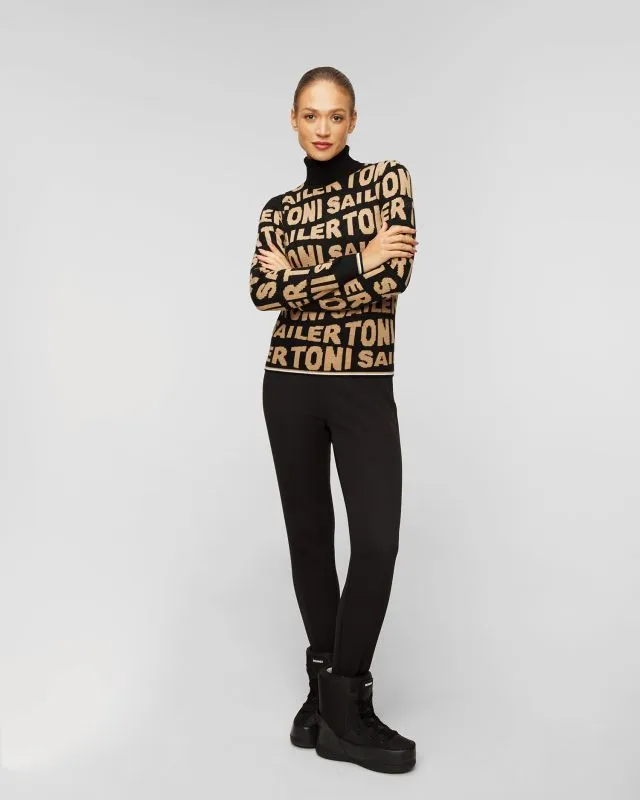 Maglione nero in lana da donna Toni Sailer Suse
