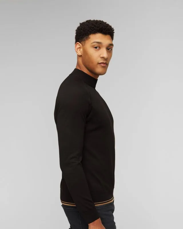 Maglione nero in lana da uomo Hugo Boss Perfino