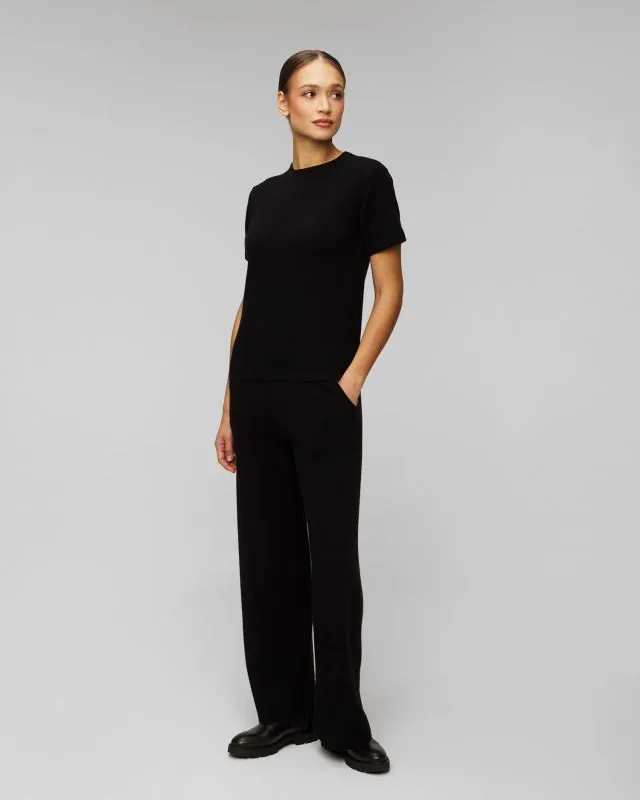 Maglione nero in lana e cashmere da donna Allude
