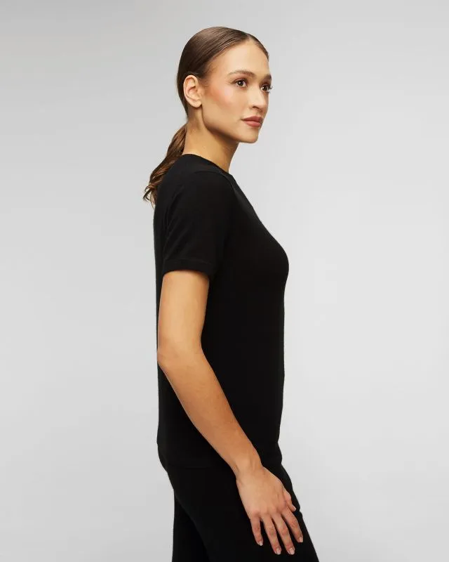 Maglione nero in lana e cashmere da donna Allude